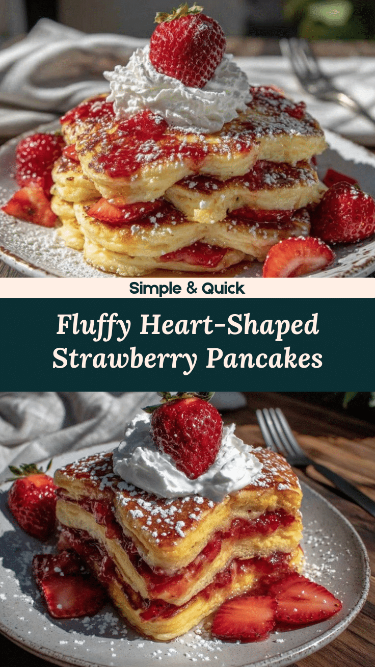 heart-shaped strawberry pancakes recipe