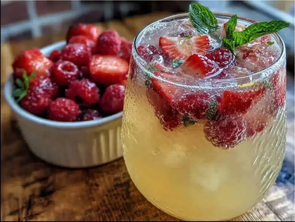 homemade lemonade with fresh berries - featured image