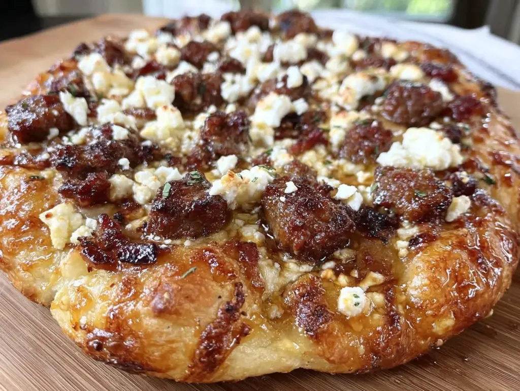 Hot Sausage Feta Honey Pizza - featured image