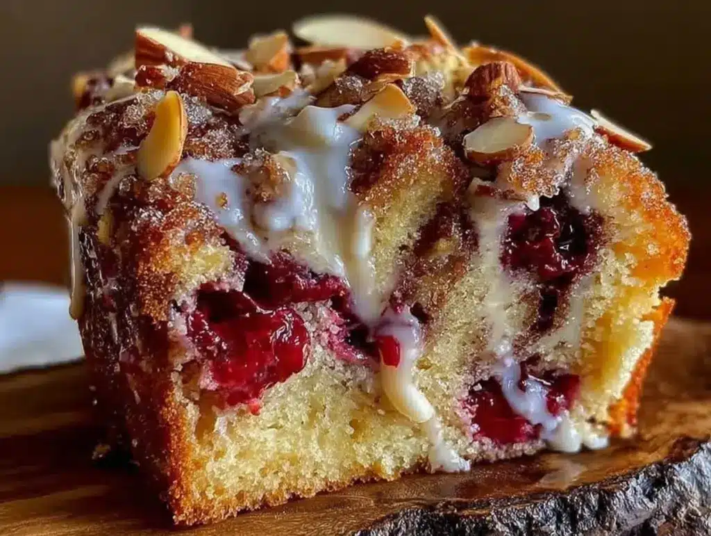 moist raspberry almond cream cheese coffee cake - featured image