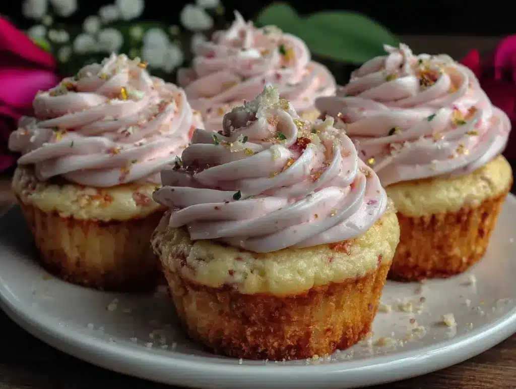 pink champagne cupcakes - featured image