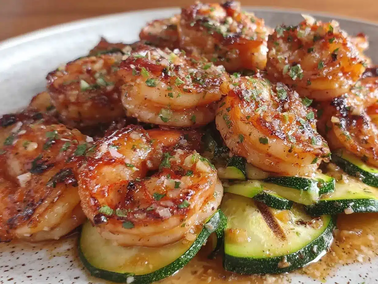 quick garlic butter shrimp with zucchini preparation steps