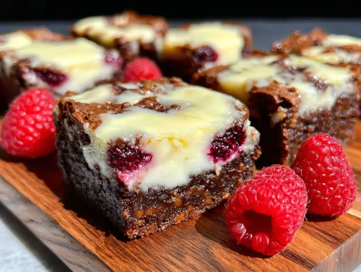 raspberry cheesecake brownies preparation steps