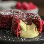 red velvet chocolate lava cakes - featured image