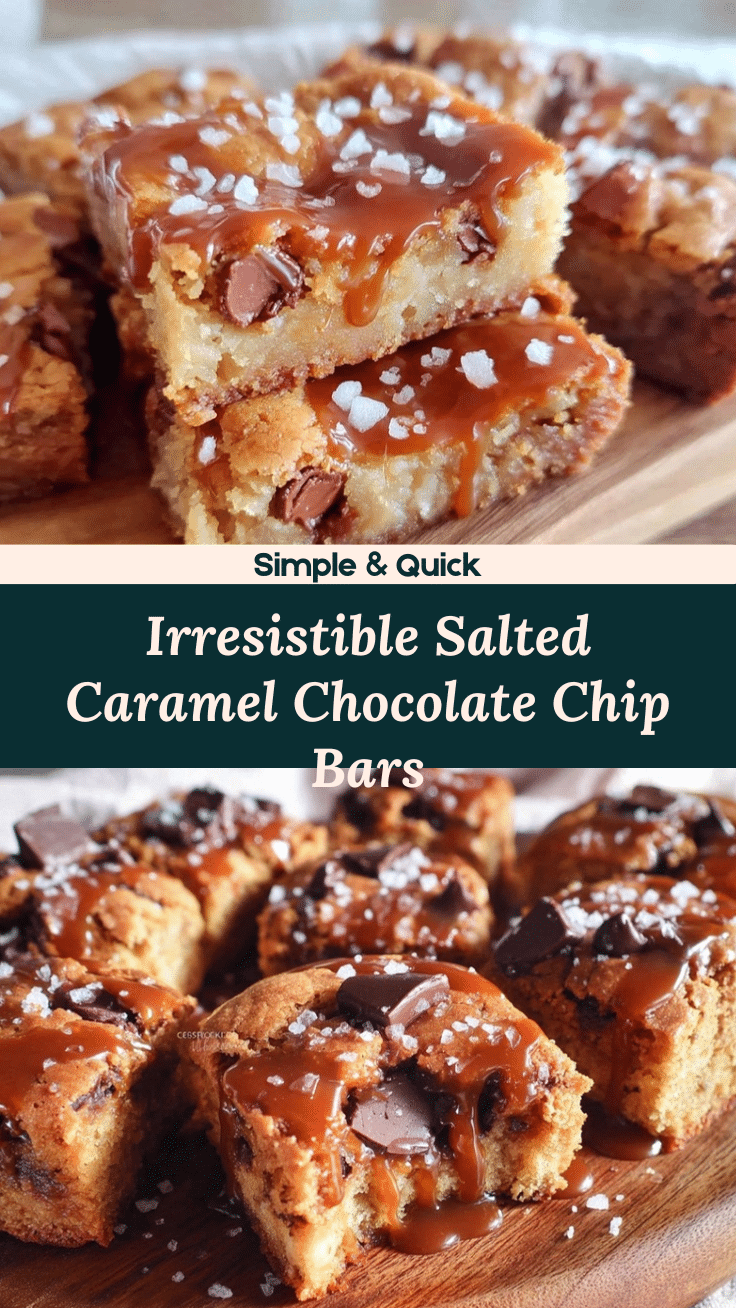 salted caramel chocolate chip cookie bars recipe