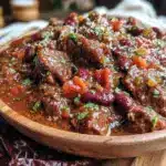 slow cooker beef chili with beans - featured image