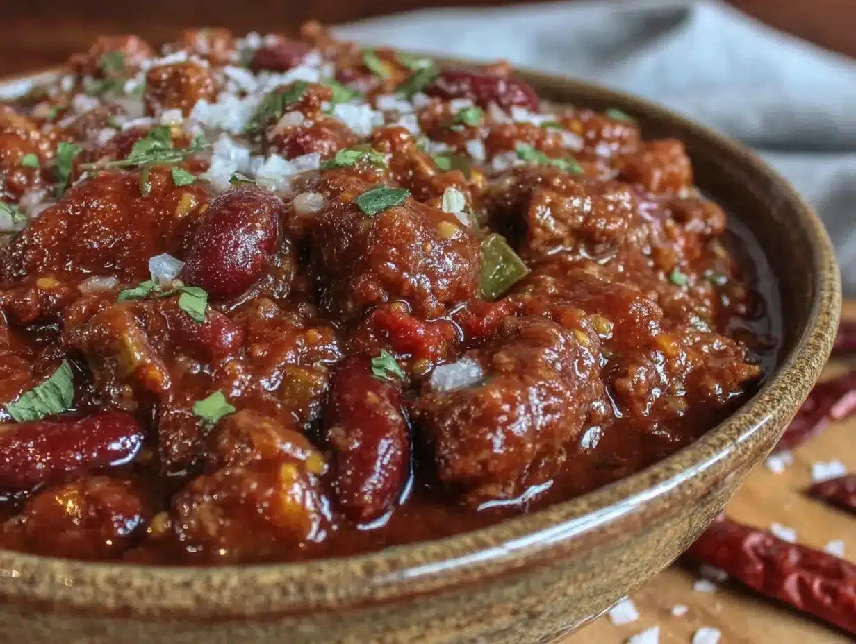 slow cooker beef chili with beans preparation steps