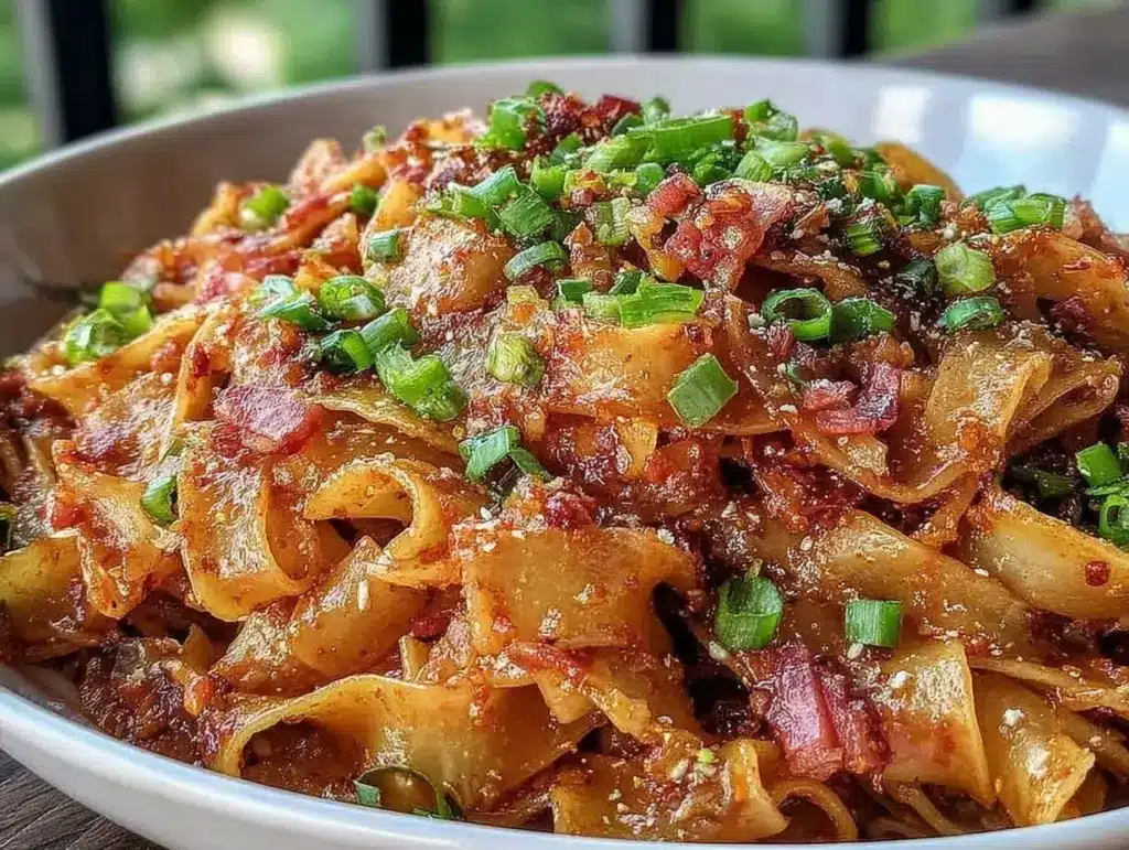 spicy garlic chilli noodles - featured image