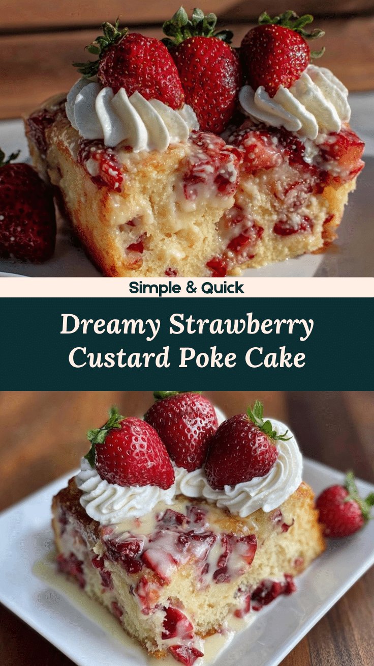 strawberry custard poke cake recipe