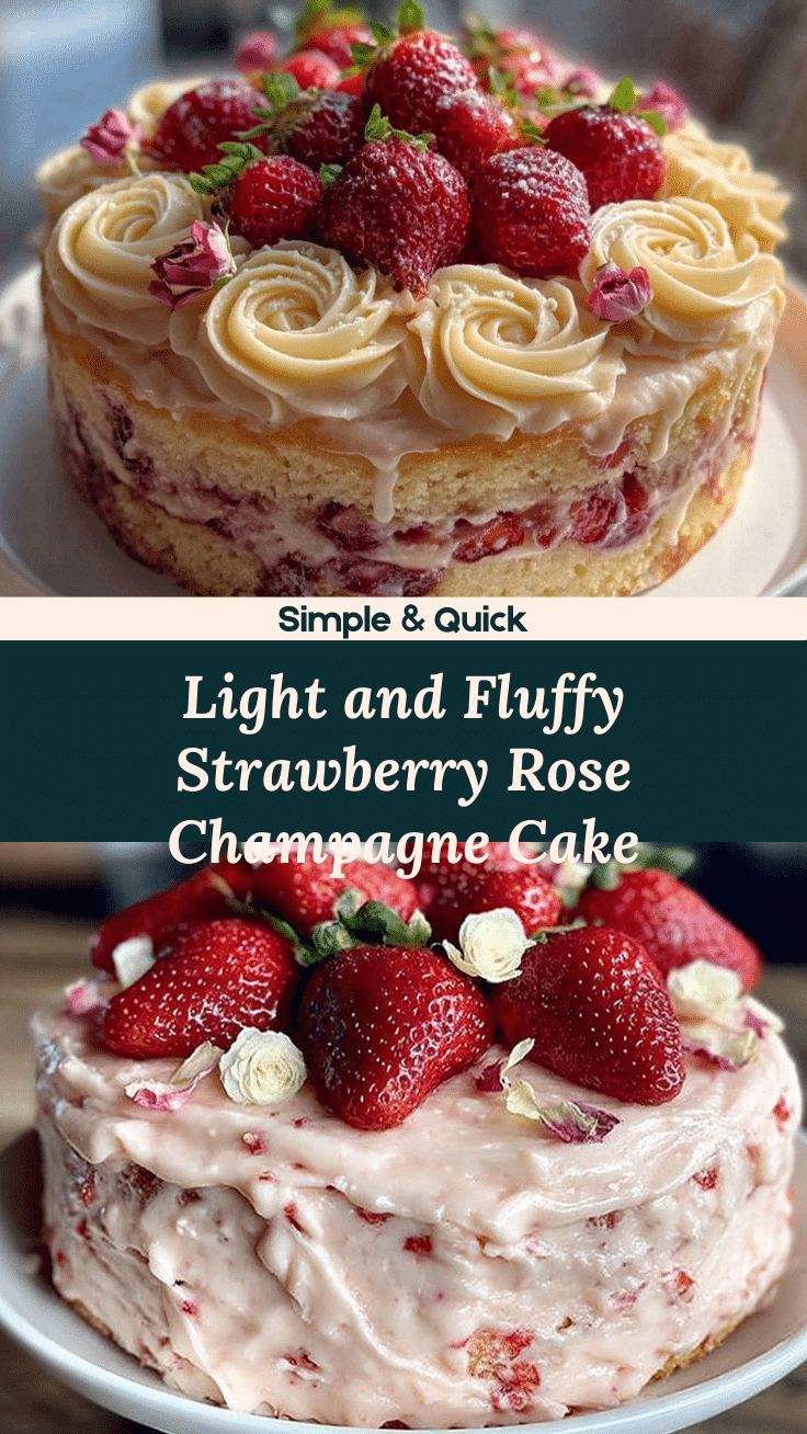 strawberry rose champagne cake recipe