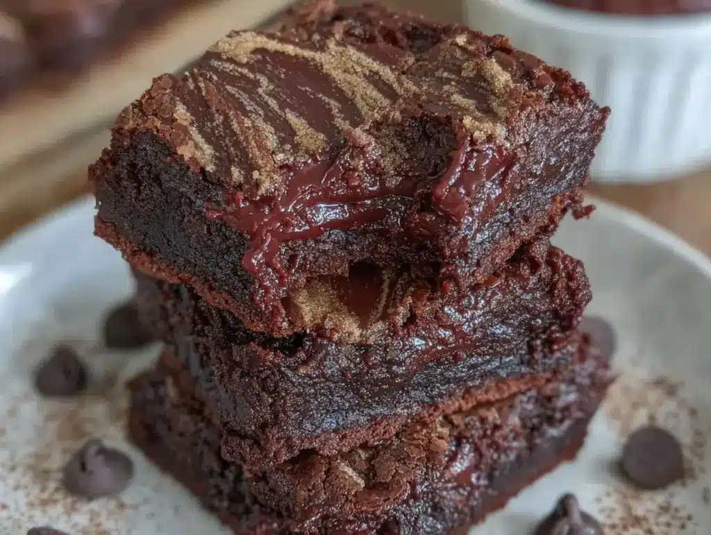 triple chocolate fudge brownies - featured image
