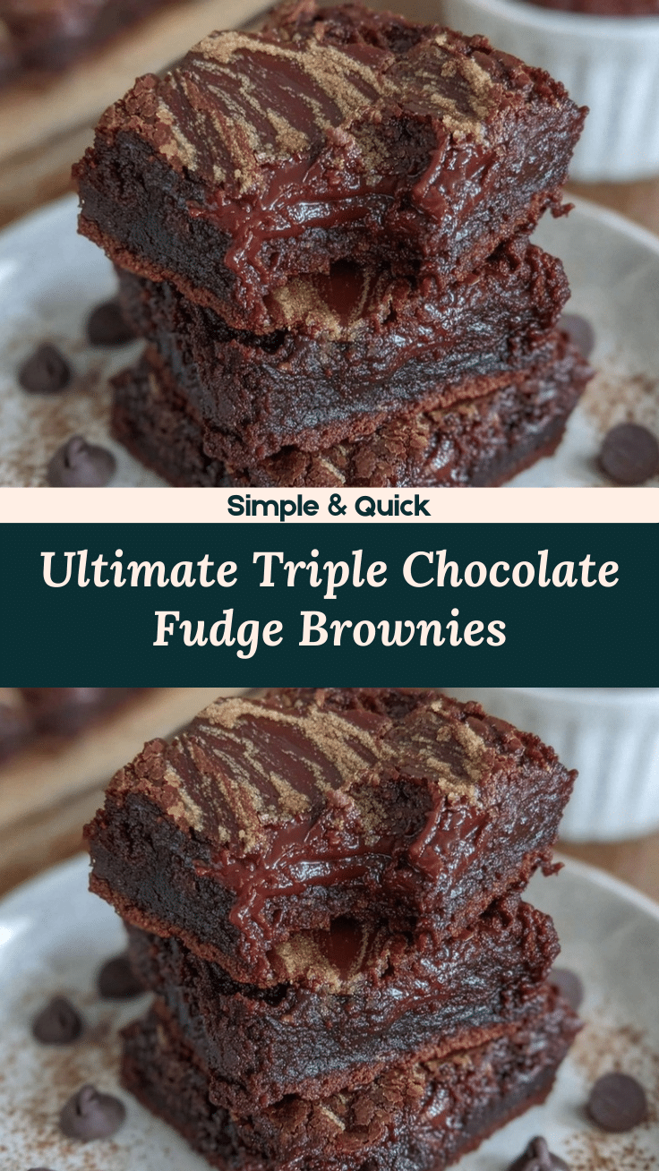 triple chocolate fudge brownies recipe