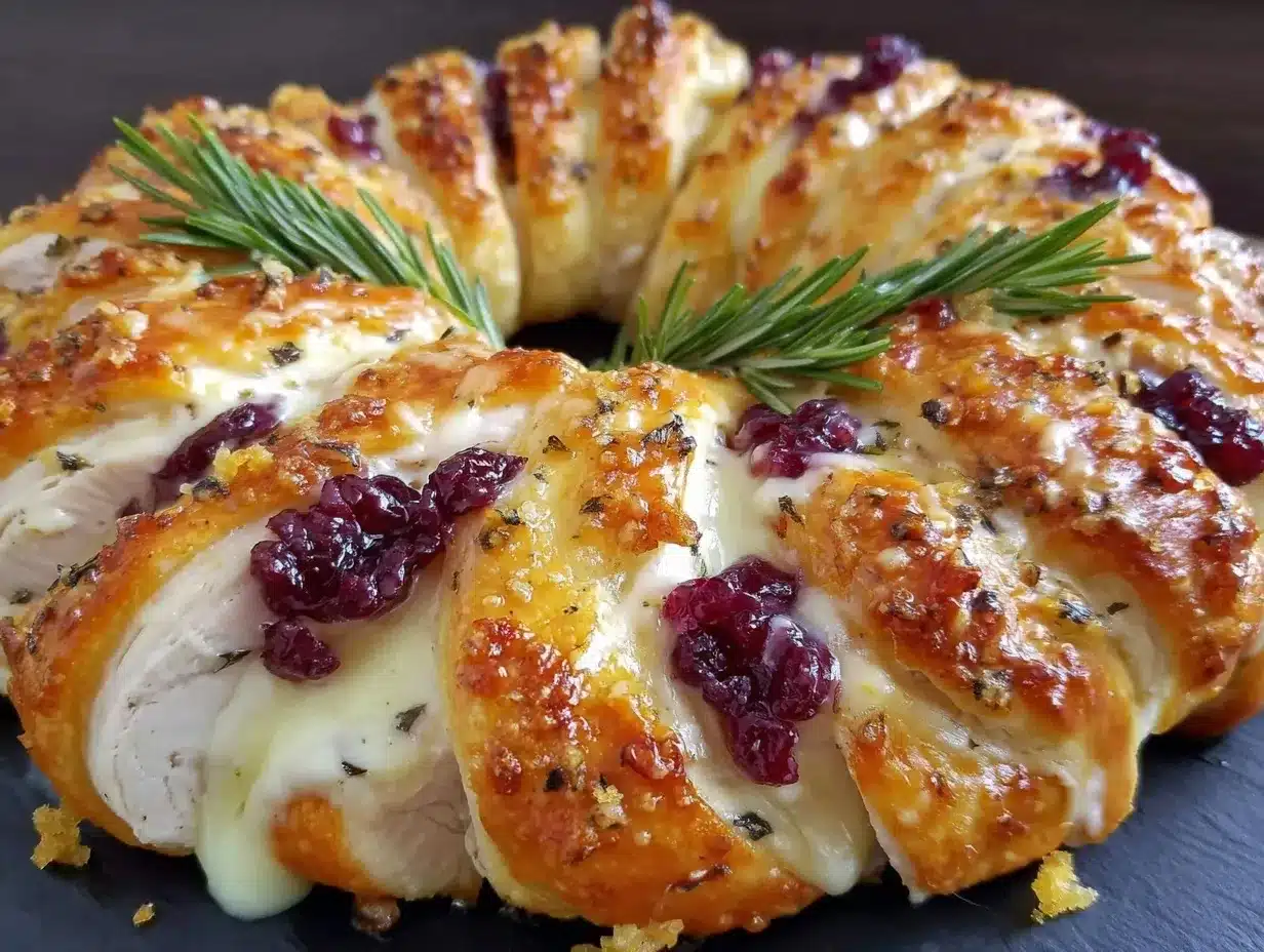 Turkey and Cranberry Crescent Ring preparation steps