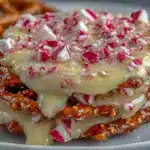 white chocolate peppermint pretzel crisps - featured image
