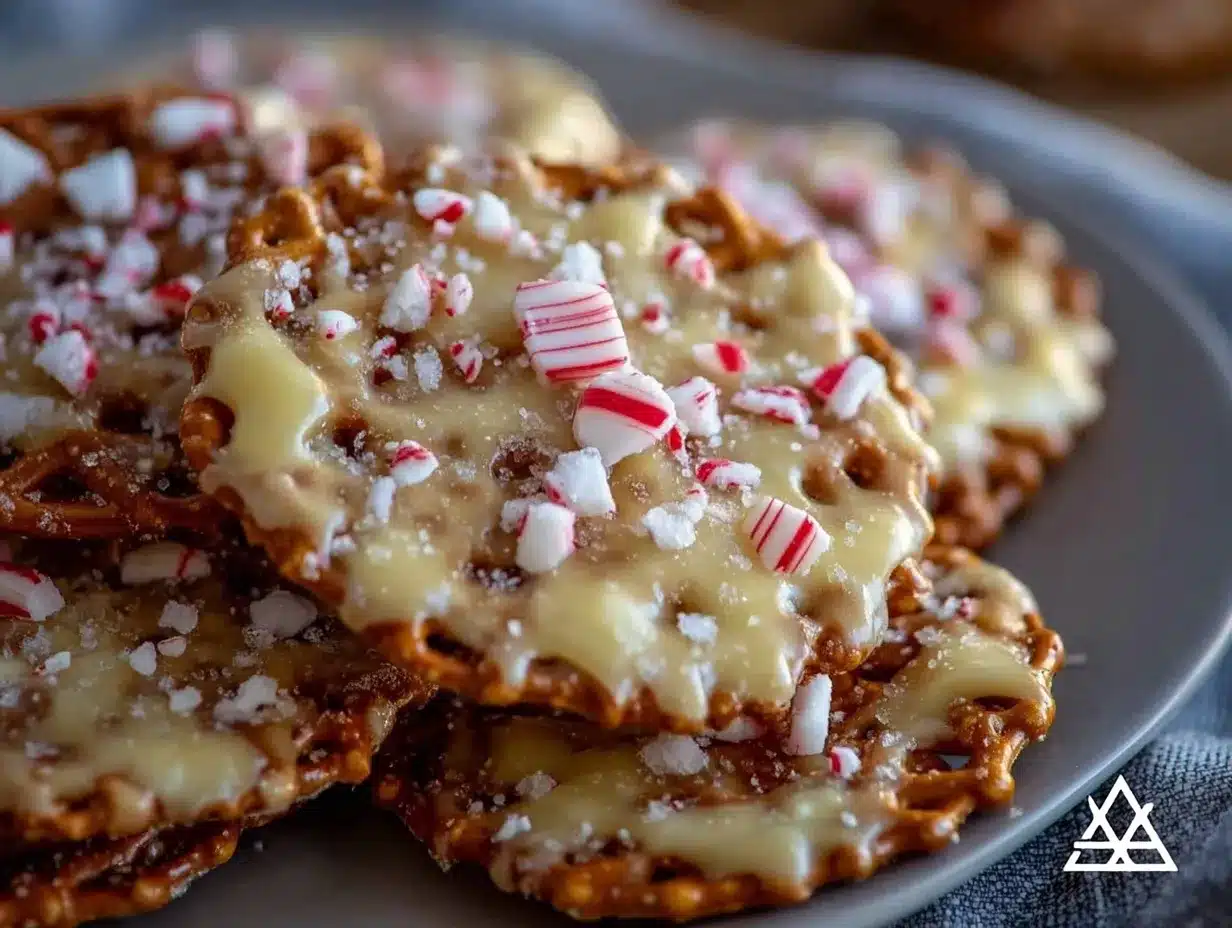 white chocolate peppermint pretzel crisps preparation steps
