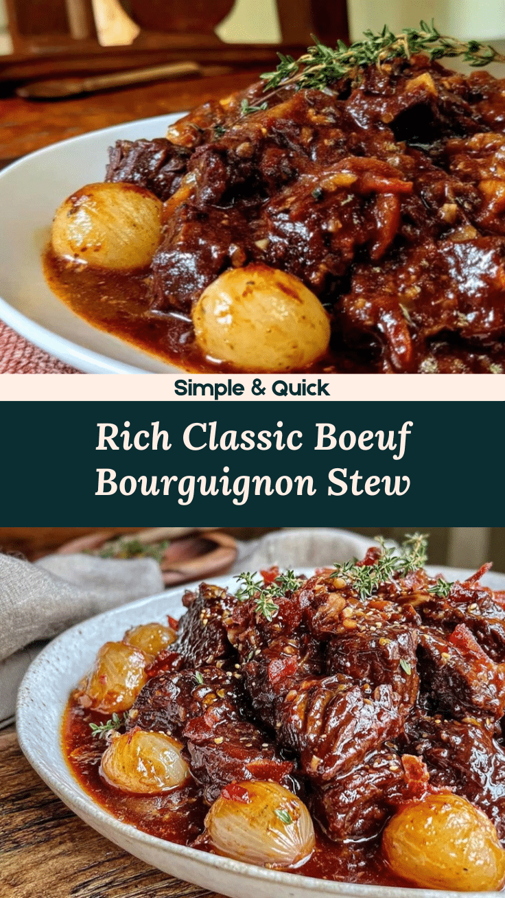 classic Boeuf Bourguignon stew recipe