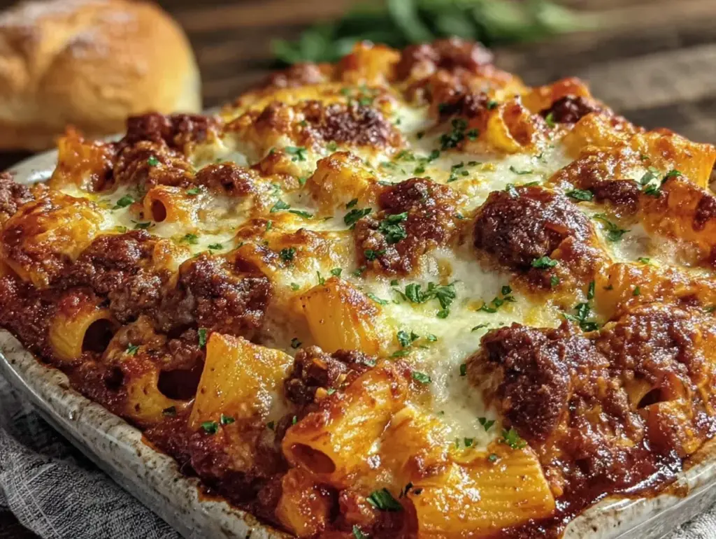 cozy cheesy baked ziti - featured image