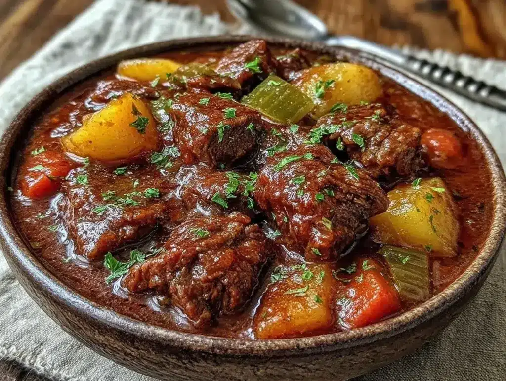 cozy crockpot beef stew - featured image
