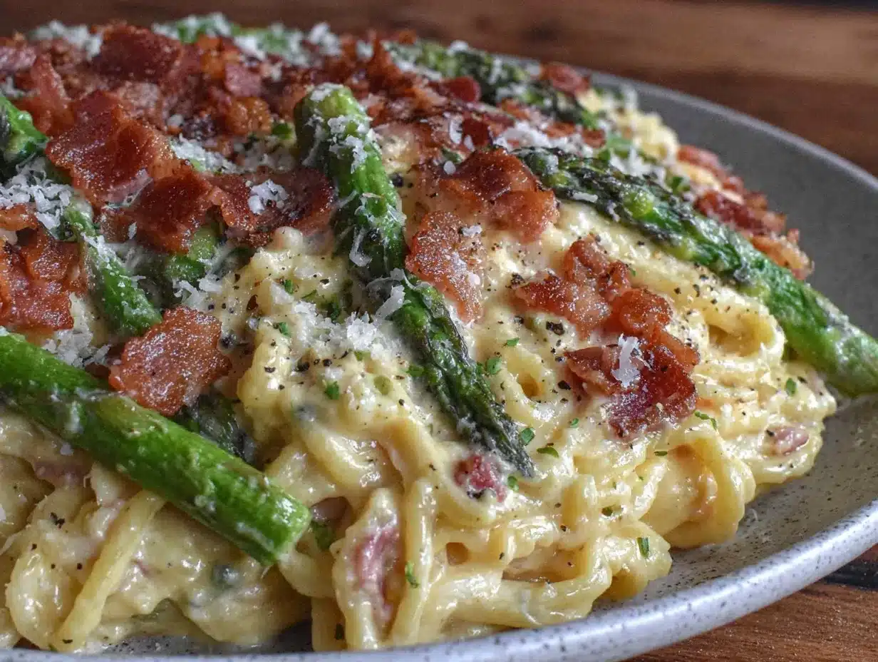 creamy asparagus carbonara preparation steps