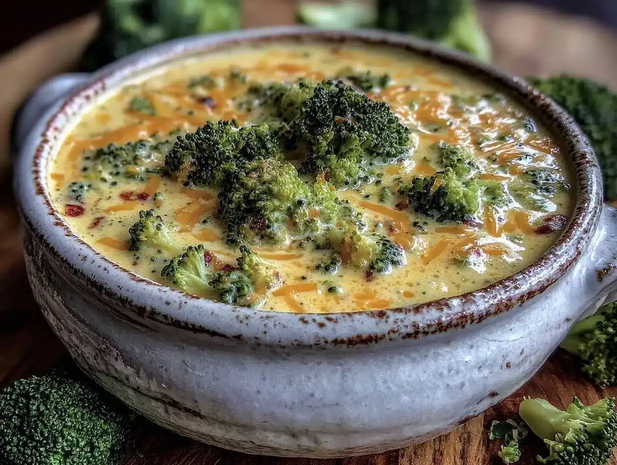 creamy broccoli cheddar soup copycat recipe preparation steps