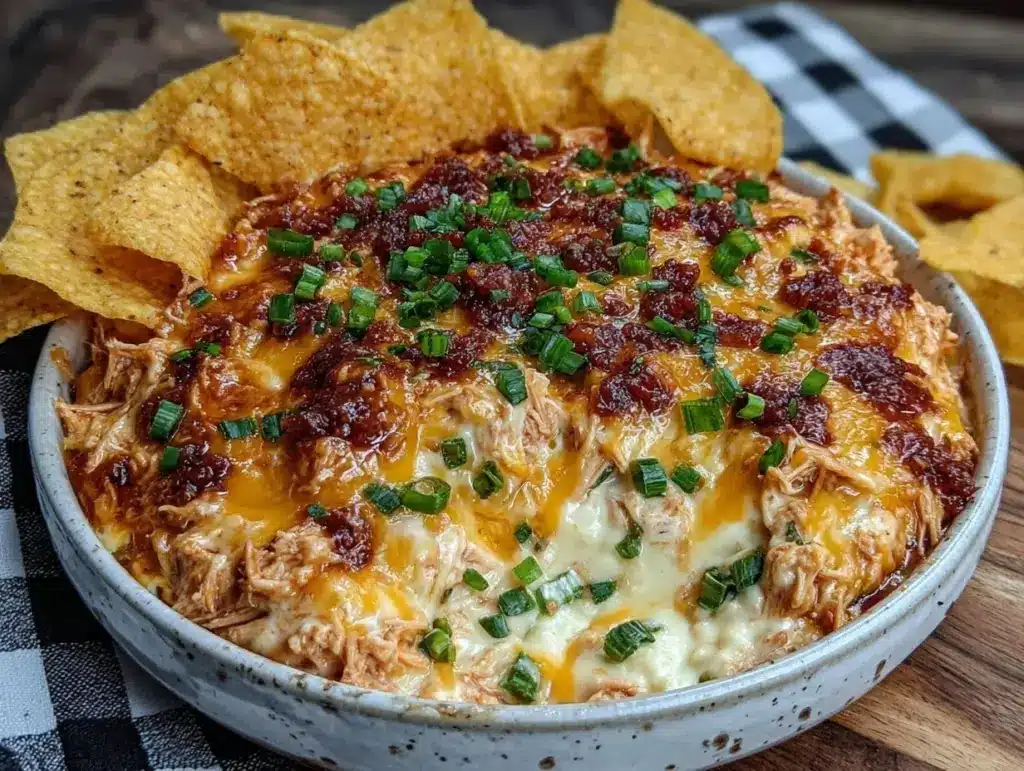 creamy buffalo chicken dip - featured image