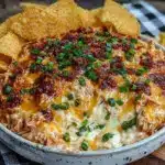creamy buffalo chicken dip - featured image