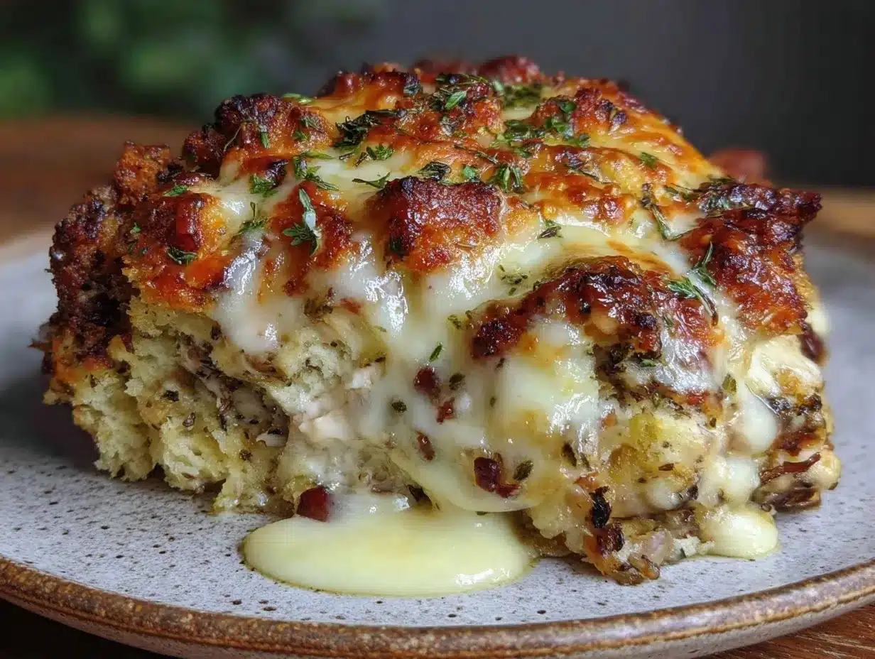 creamy cheesy chicken and stuffing bake preparation steps