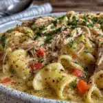 creamy chicken noodle soup - featured image