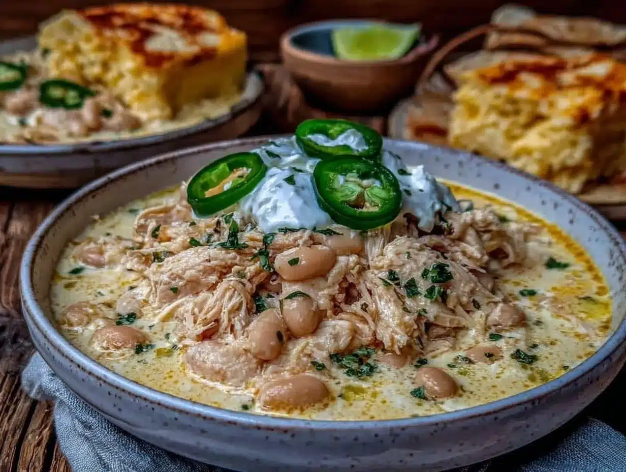 creamy crockpot white chicken chili preparation steps