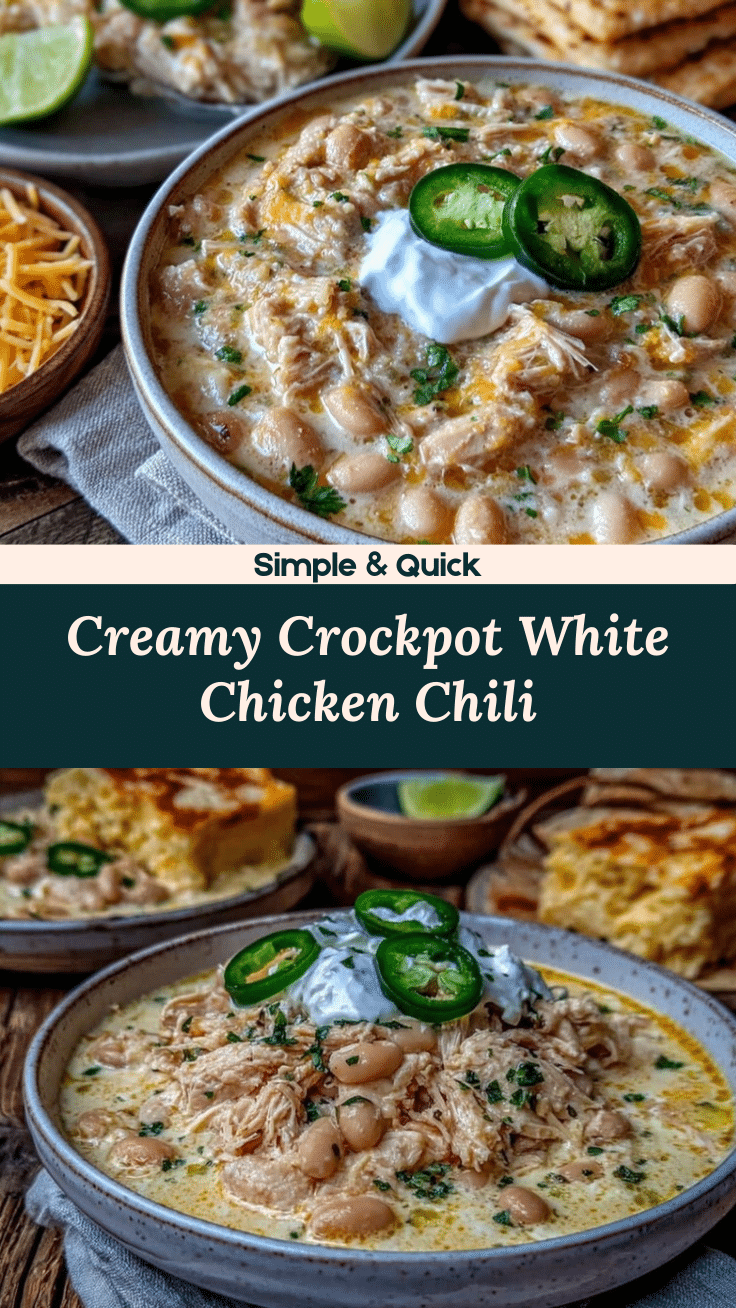creamy crockpot white chicken chili recipe