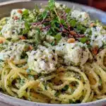 creamy fresh herb pasta with goat cheese - featured image