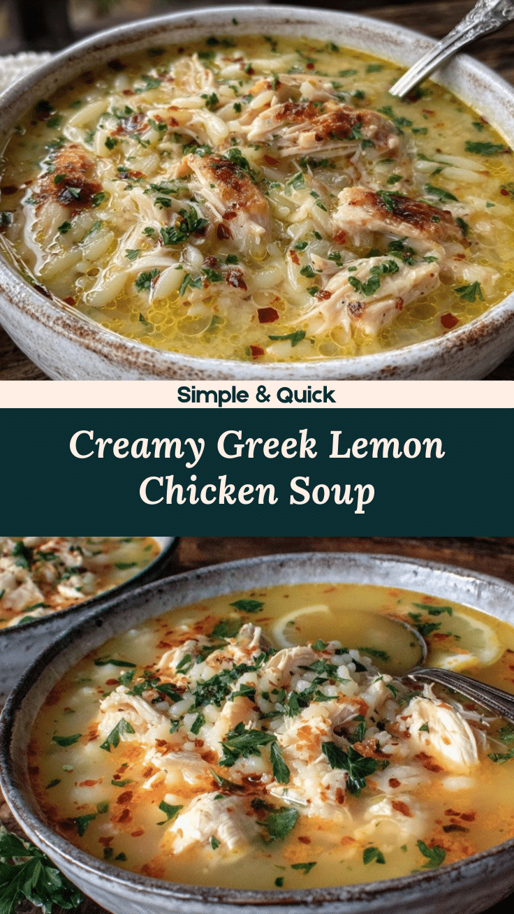 Creamy Greek Lemon Chicken Soup recipe