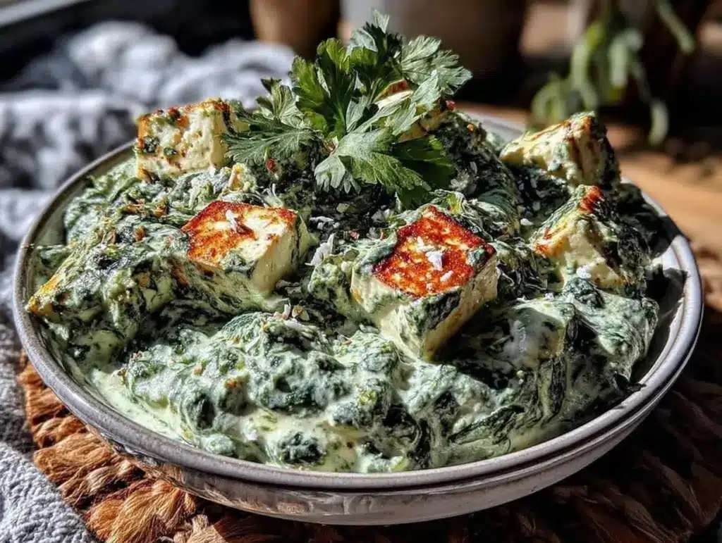 creamy palak paneer - featured image