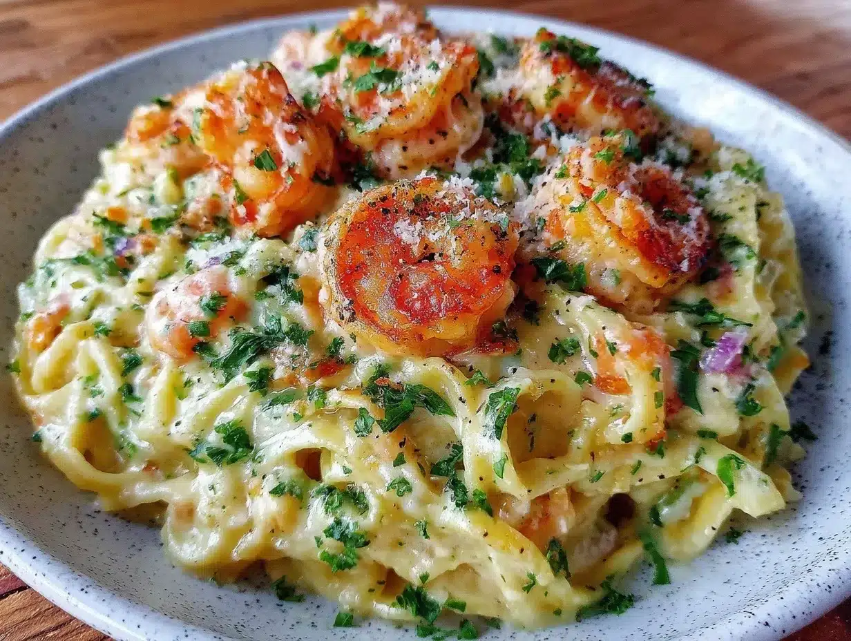 creamy shrimp alfredo pasta preparation steps