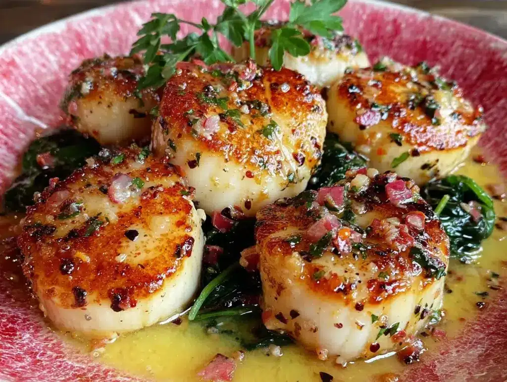 creamy tuscan butter scallops - featured image