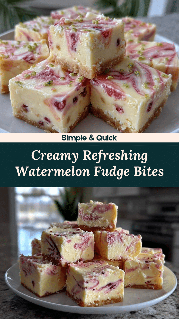 creamy watermelon fudge bites recipe
