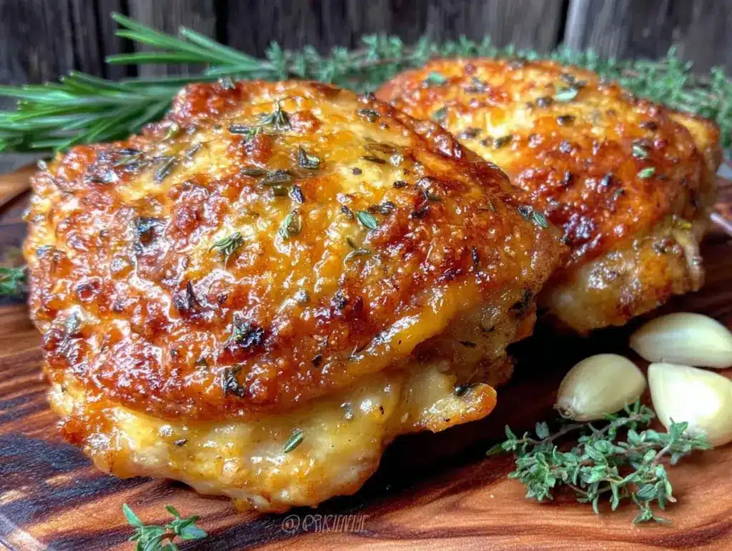 crispy baked chicken thighs - featured image