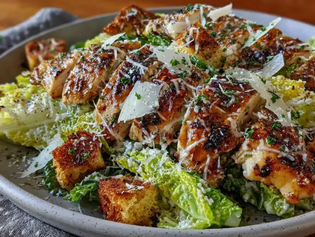 crispy chicken caesar salad - featured image
