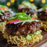 crispy ramen burger recipe - featured image