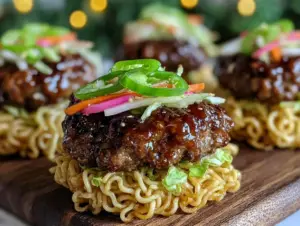 crispy ramen burger recipe - featured image