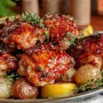 crispy sheet pan lemon chicken - featured image