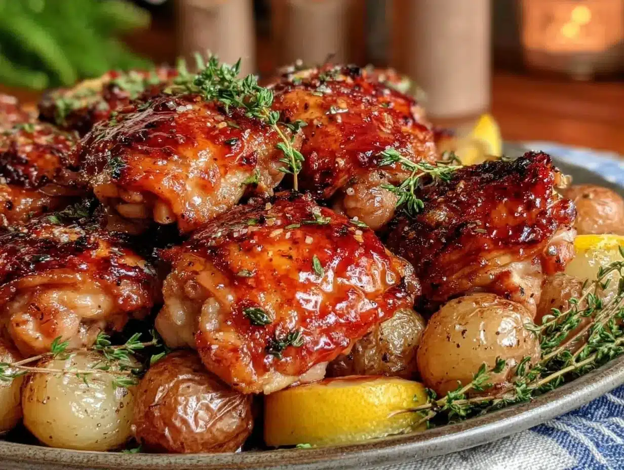 crispy sheet pan lemon chicken preparation steps