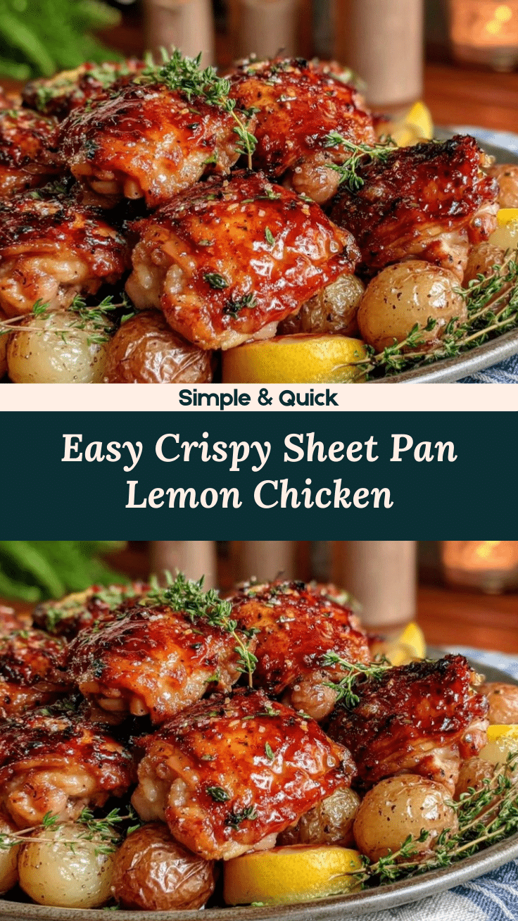 crispy sheet pan lemon chicken recipe