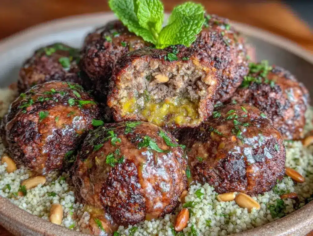 crispy syrian kibbeh meatballs - featured image