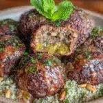 crispy syrian kibbeh meatballs - featured image