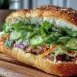 crispy vietnamese banh mi sandwich - featured image