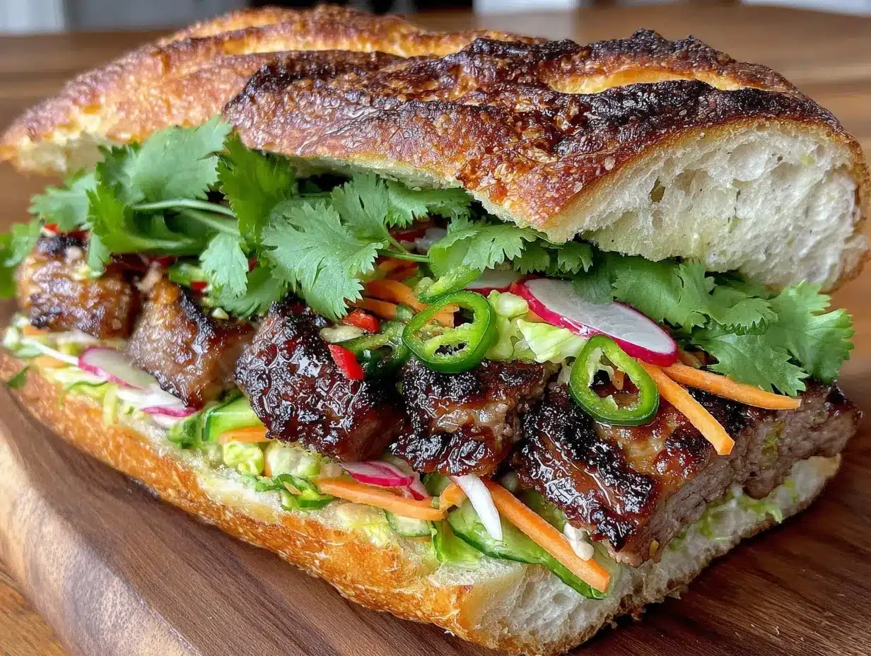 crispy vietnamese banh mi sandwich preparation steps