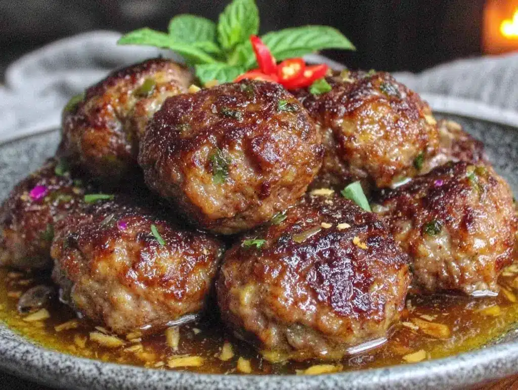 crispy vietnamese lemongrass chicken meatballs - featured image