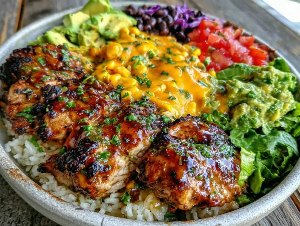 Easy Chipotle Chicken Burrito Bowls - featured image