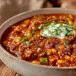 easy hearty crockpot taco soup - featured image